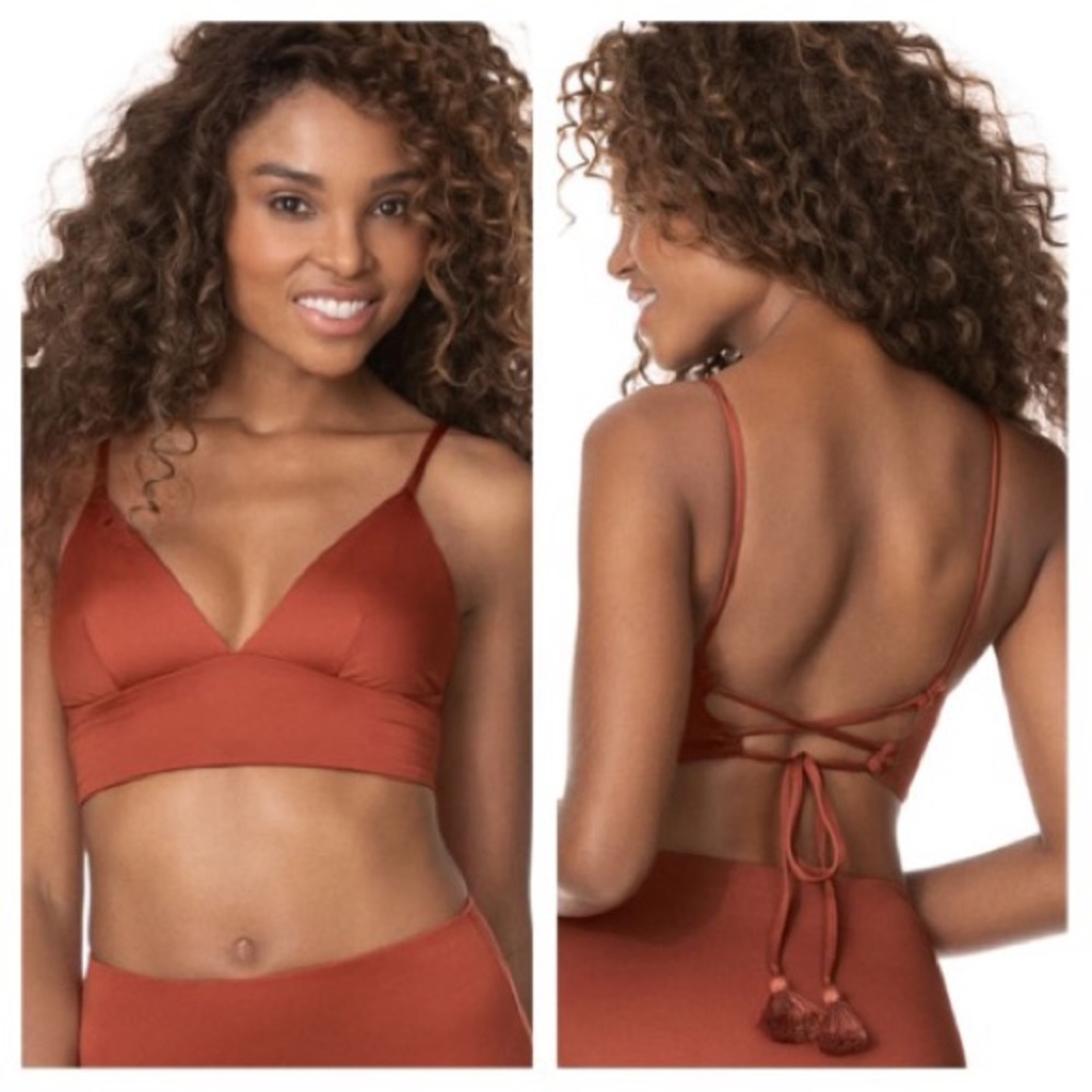 Maaji Saffron Mirage Long Line Triangle Bikini Top